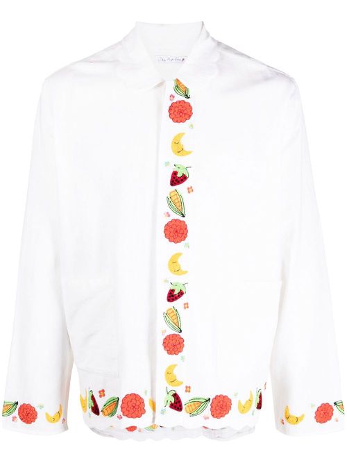 Sky High Farm Boticelli fruit-embroidered shirt - White
