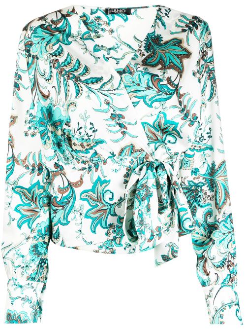 Paisley-print wrap blouse - Green
