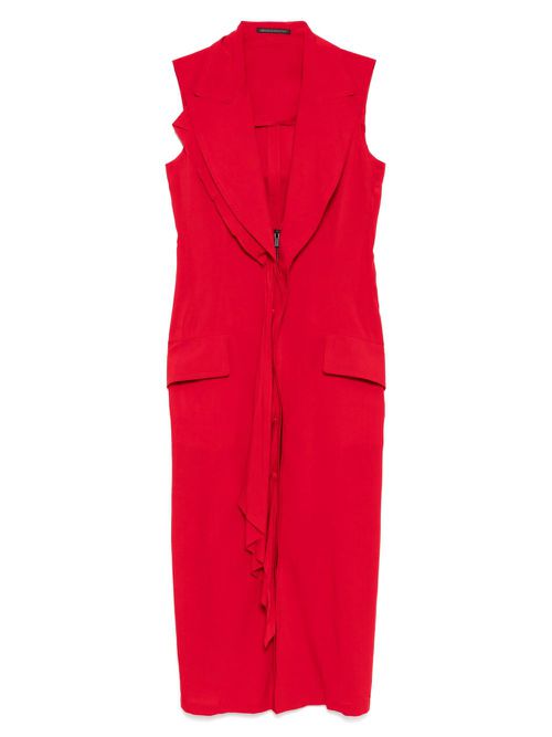 Yohji Yamamoto draped sleeveless dress - Red