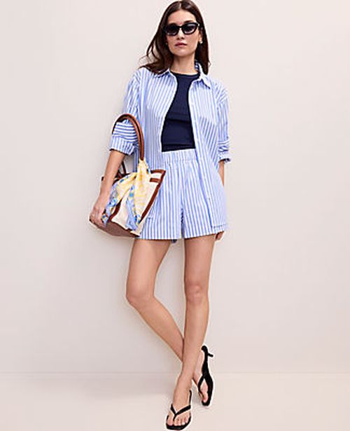 Ann Taylor Petite Weekend Relaxed Striped Short