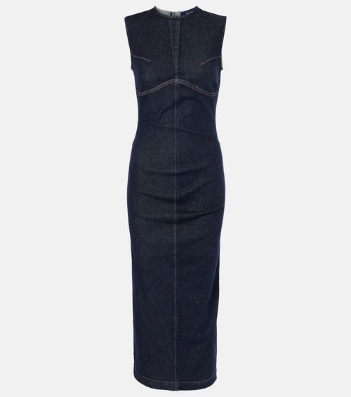 Geranio denim midi dress