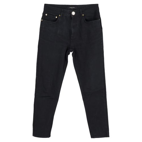 High Waisted Jeans in Black Cotton