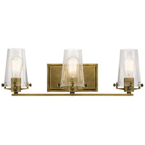 Natural Brass Three Light Bath from the Alton Collection