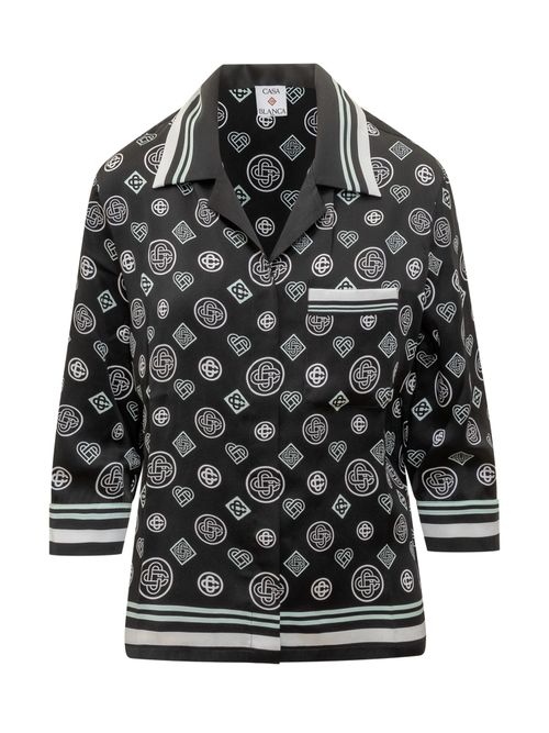 Silk Logo Pyjama Shirt
