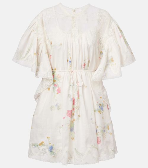 Zimmermann Lucky lace-trimmed linen minidress