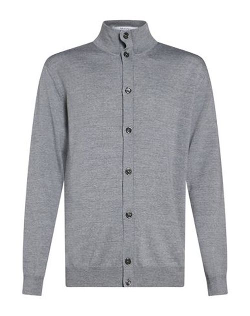 Man Cardigan Grey Size 46 Merino Wool