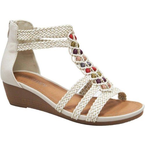 IVACHY Women's Summer Braided Sandals in Beige