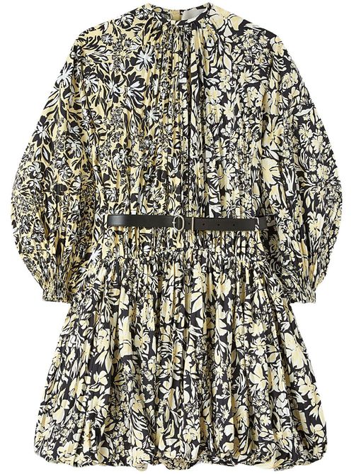 Floral-print puffball dress - Black
