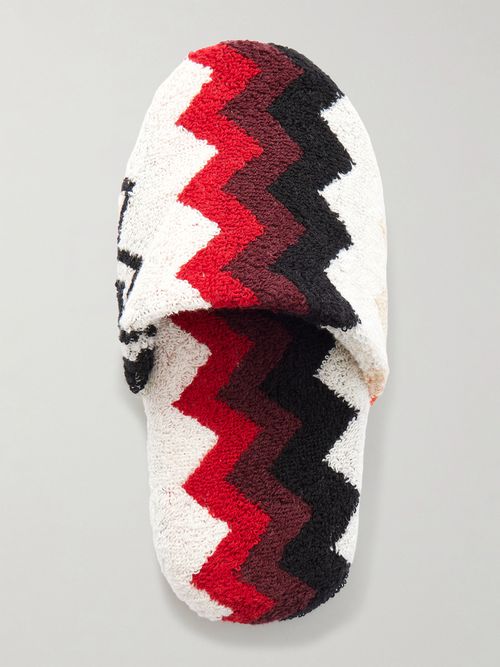 Striped Cotton-terry Slippers