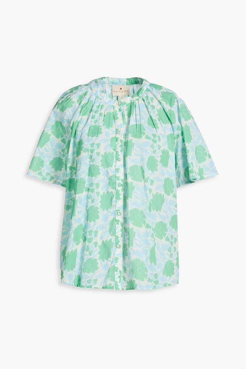 Isla floral-print cotton-voile shirt - Green - 3