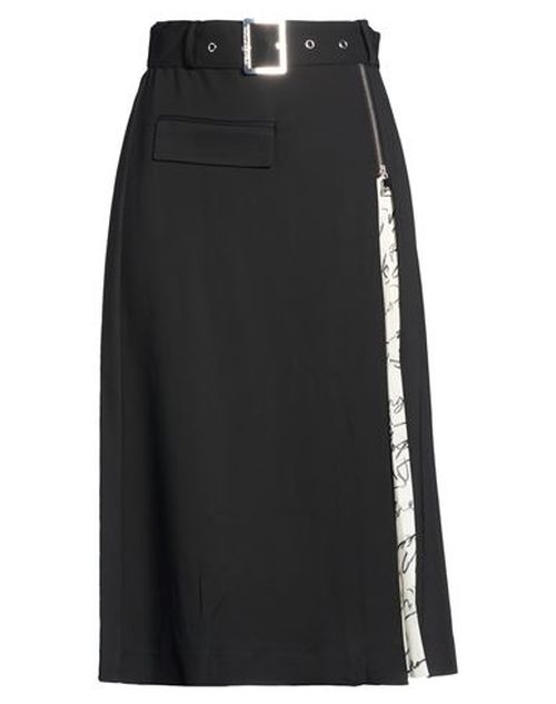 Woman Midi skirt Black Size 8 Viscose, Polyester, Elastane