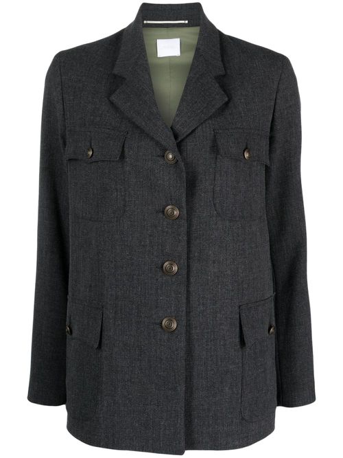 Single-breasted notched blazer - Grey