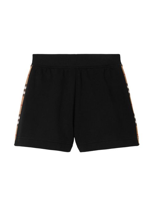 Vintage Check stripe track shorts - Black
