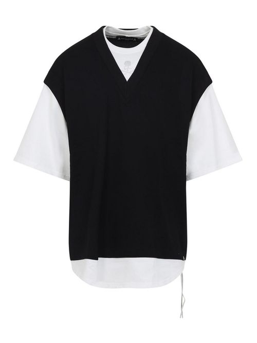 Layered Short Sleeves Vest Tee