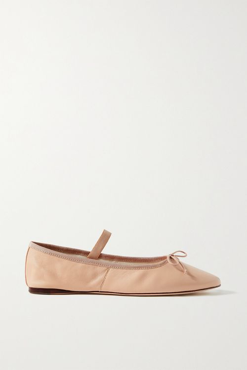 Leonie Leather Ballet Flats - Pink
