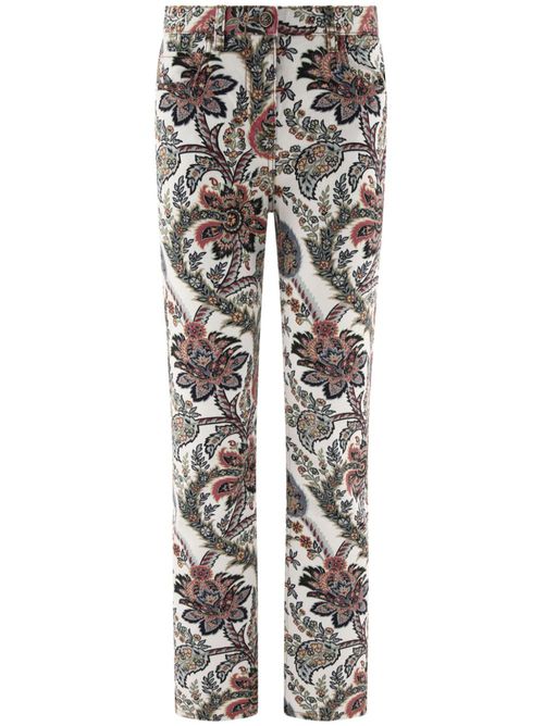 Paisley-print straight-leg jeans - White