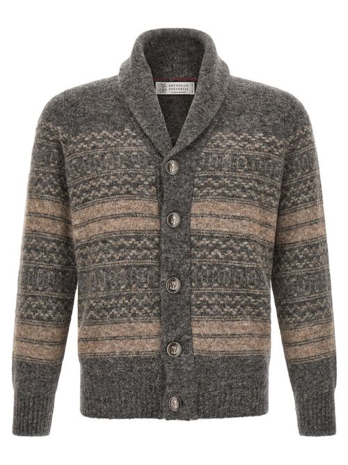 Grey Nordic Jacquard Cardigan