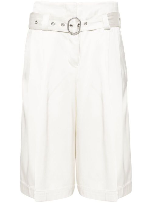 High-waist satin shorts - Neutrals
