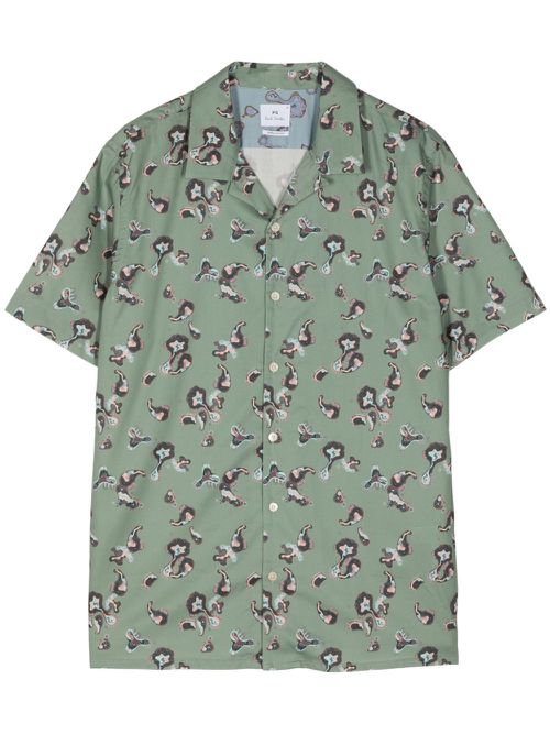 Graphic-print organic cotton shirt - Green