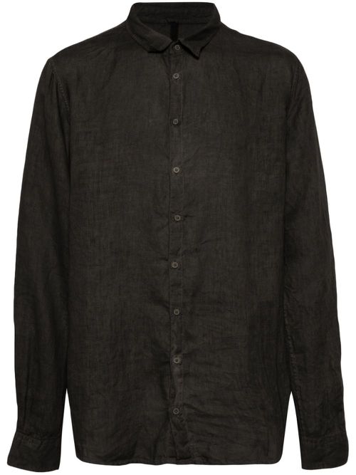 Classic-collar linen shirt - Grey