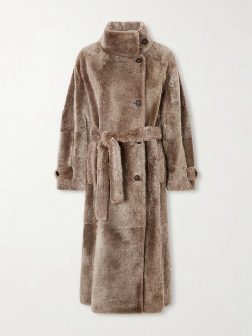 Belted Shearling Coat