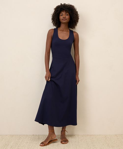 Women's Eclipse Purple Fit & Flare Open Back Maxi Dre