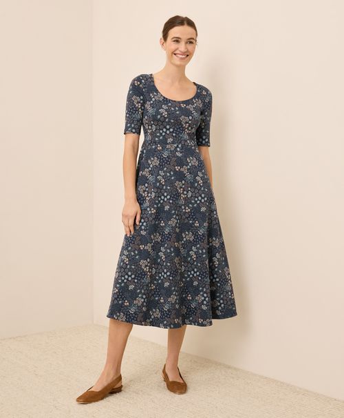 Women's Mountain Meadow Midnight Blue Fit & Flare Signature Scoop Dre