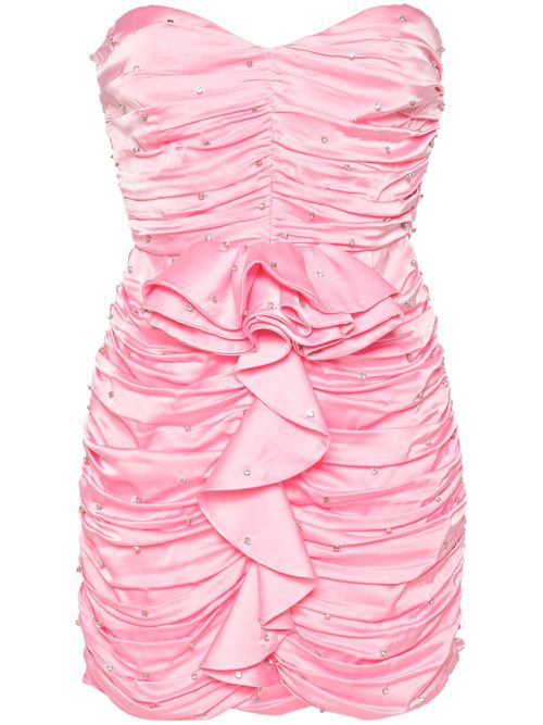 Crystal-embellished ruched minidress - Pink