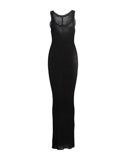 Woman Maxi dress Black Size S Linen, Silk