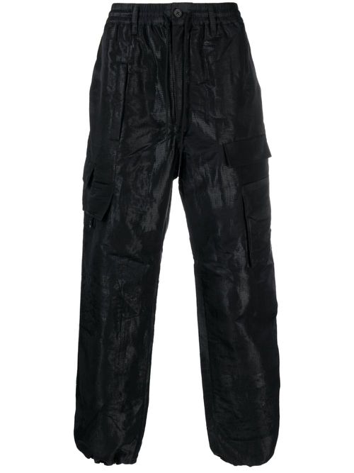 Jacquard ripstop cargo trousers - Black