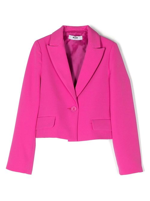 Long-sleeve cropped blazer - Pink