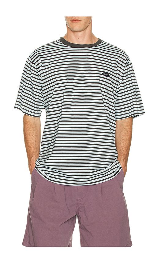 KAPPY DESIGN Indigo Stripe Half Tee in Baby Blue