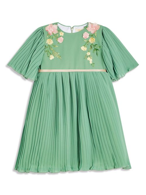 Floral-appliqué dress - Green