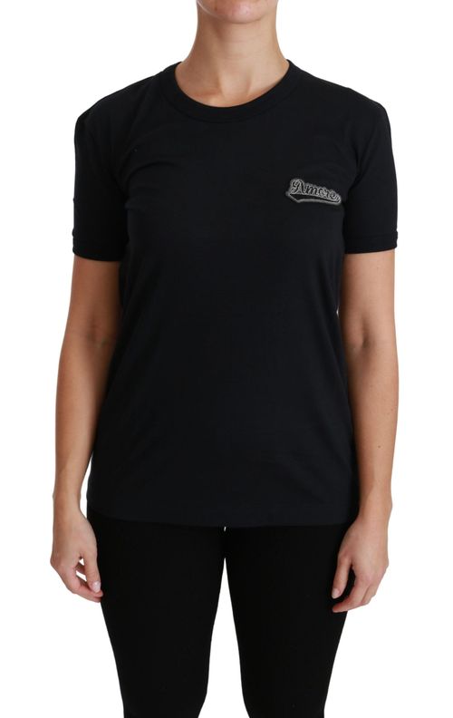 Logo-Embroidered Cotton T-Shirt — Black