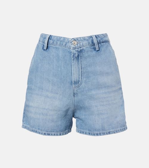 Cotton and linen denim shorts