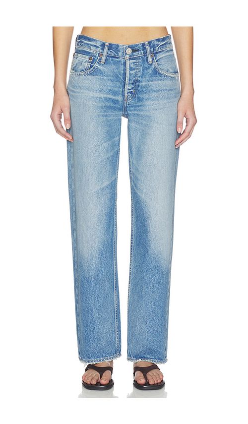 Moussy Vintage Cheval Straight Low Rise Jeans in Blue. 25. Also