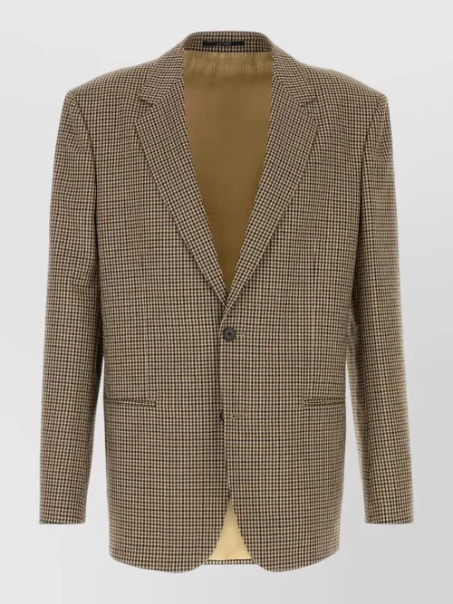 Gucci - embroidered wool blazer checked pattern