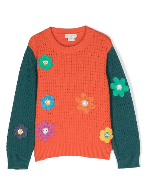 "flowers" crew neck pullover