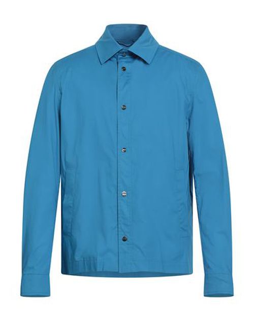 Man Shirt Azure Size 38 Cotton, Elastane