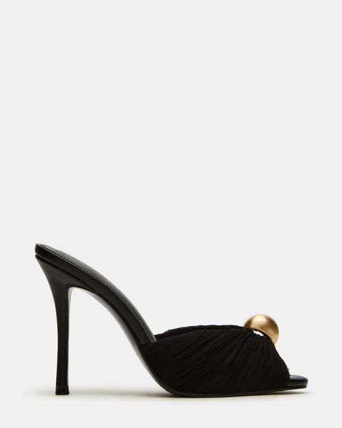 Steve Madden Women's Priya /gold Mule Heels - Black - - Synthetic