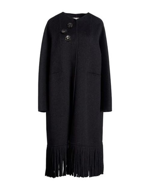 Woman Coat Charcoal Size 6 Wool, Polyester