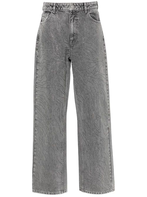 High-waisted wide-leg jeans - Grey
