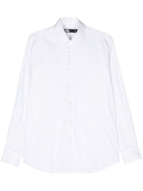 Classic-collar poplin shirt - White