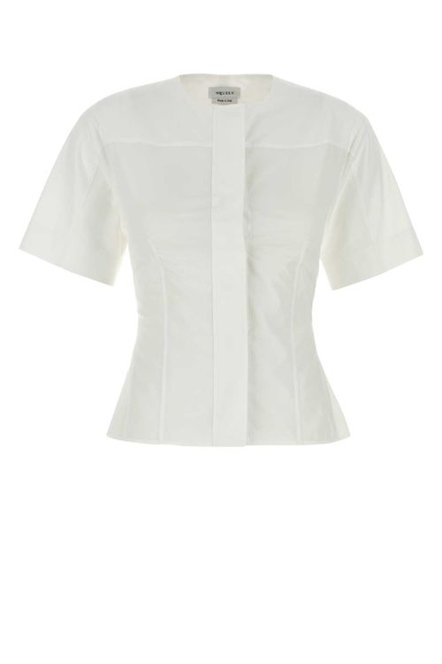Pleated Poplin Shirt — White