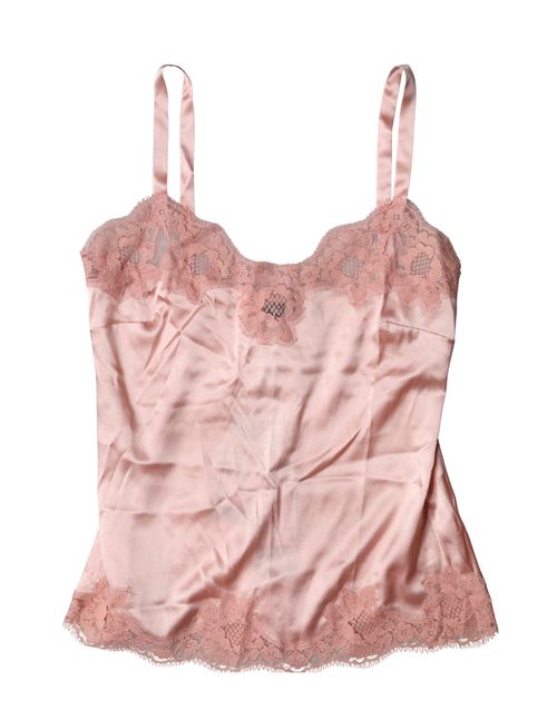 Floral Lace Tank Top — Pink
