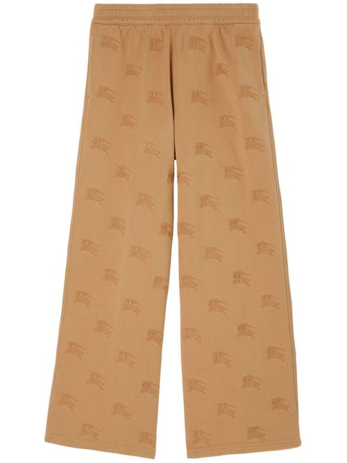 EKD-embroidered cotton track pants - Neutrals