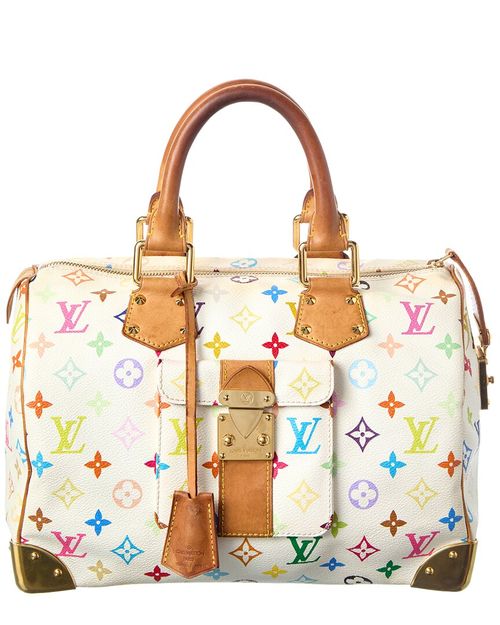White Monogram Multicolor Coated Canvas Speedy 30 (Authentic  Pre-Loved)
