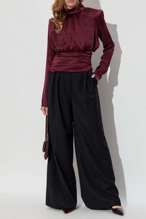 Silk Top, Women's, Burgundy