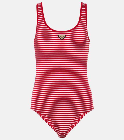 Logo cotton-blend bodysuit
