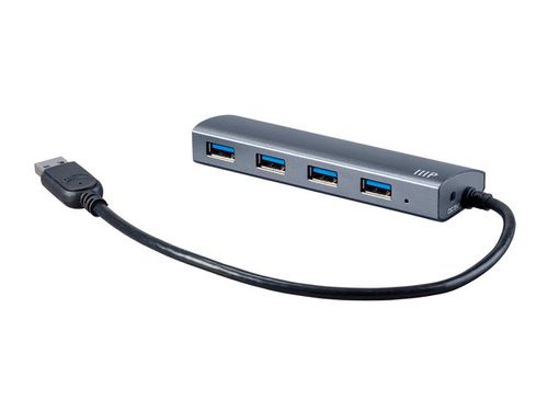 USB 3.0 4-port Aluminum Hub with AC Adapter
